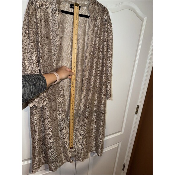 R&M Richards Evening Cardigan Jacket Women Plus 20W Gold Cream Sequin Party Glam - Picture 8 of 14